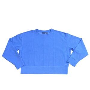 Danskin Womens Crop Athletic Sweatshirt Long Sleeve Pullover Blue Small